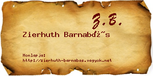 Zierhuth Barnabás névjegykártya
